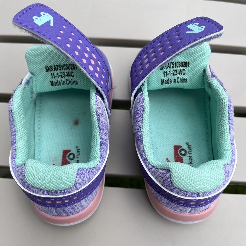 See Kai Run Shoes Toddler 5 Purple Mint Hook & Loop Mesh Sneakers - Picture 3 of 6